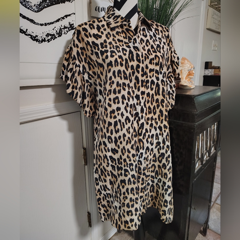 Alice + Olivia Jude Leopard Print Mini Dress Women's Medium MSRP $295 CURRENT - Picture 5 of 10